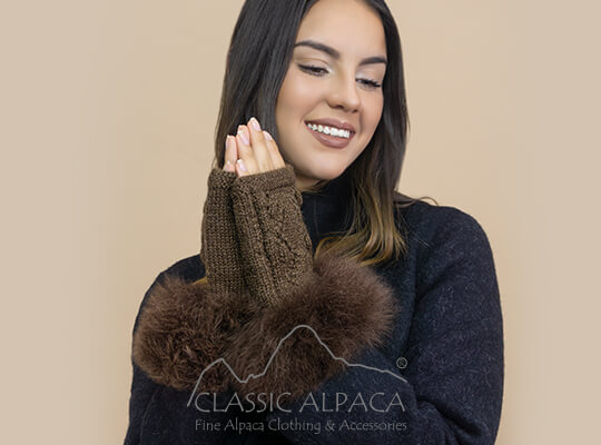 Presley Alpaca Fingerless Gloves with Fur Presley Alpaca Fingerless Gloves with Fur