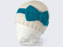Knitted Alpaca Hat with Classic Bow