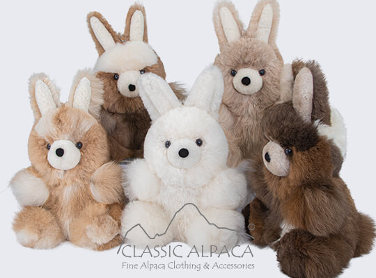 Baby Alpaca Fur - Standing Bunny Ornament 11 inches