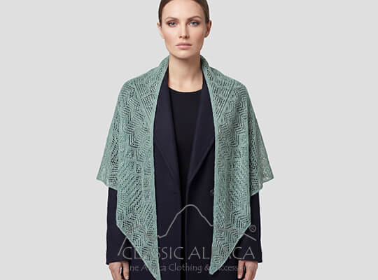 Triangular Imperial Royal Alpaca Lace Shawl