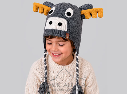 Alpaca Kids - Moose Alpaca Hat with Ear Flaps