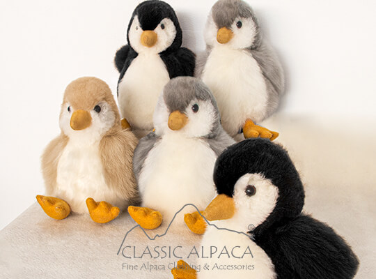 Baby Alpaca Fur - Penguin Ornament 10 inches
