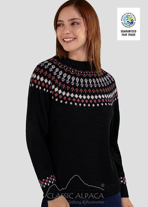 Unisex Casual Alpaca Sweater With Pattern