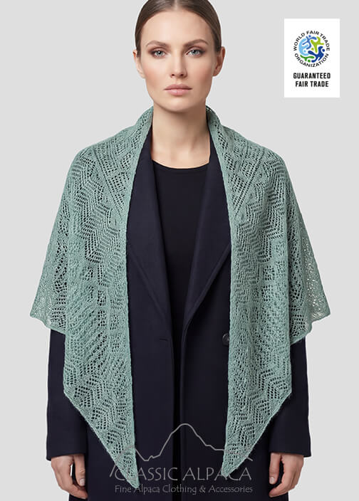 Triangular Imperial Royal Alpaca Lace Shawl