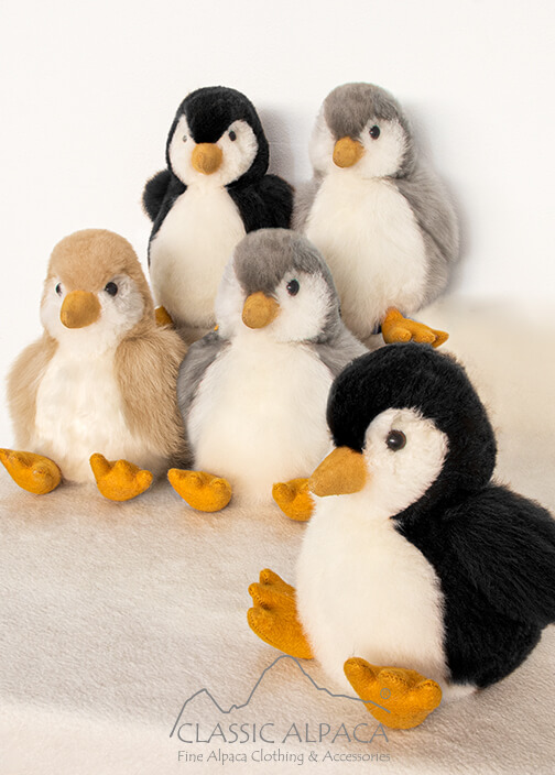 Baby Alpaca Fur - Penguin Ornament 10 inches