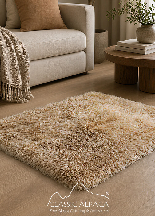 Baby Alpaca Suri Fur Rug