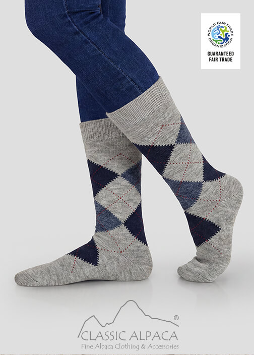 Alpaca Argyle Dress Socks