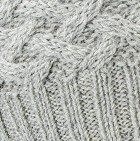 Glaciar Grey Shadow Cable Alpaca Fingerless Gloves